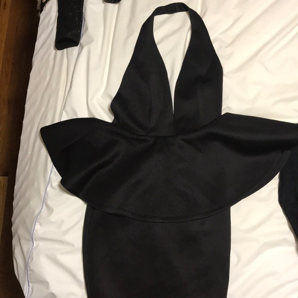 Miss Avenue black peplum open back, low open front - Picture 2 of 4